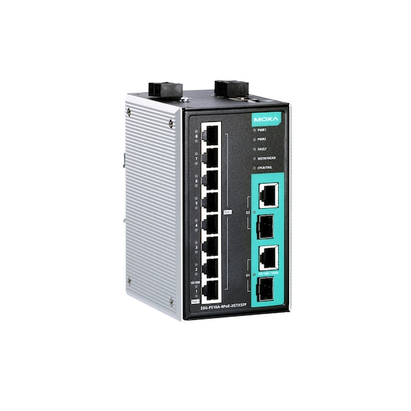 Mgd Eth. PoeSwtch w/ 8 Poe+Ports, 2 Cmbo Gigabit, Eds-P510A-8Poe-2Gtxsfp